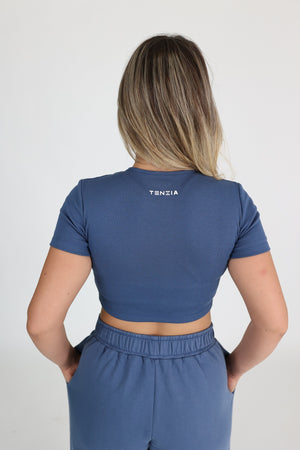 Majica Crop Top Monlight Blue