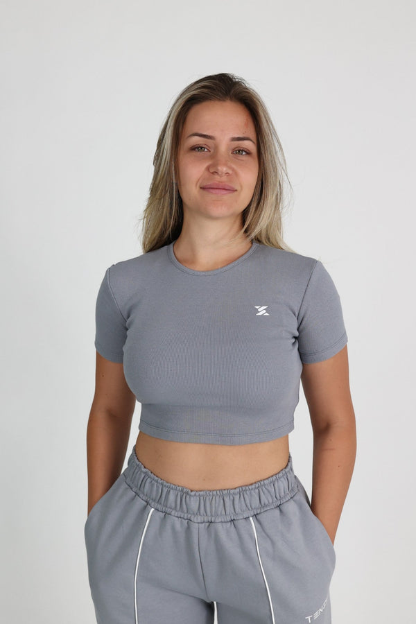 Majica Crop Top Cloud Grey