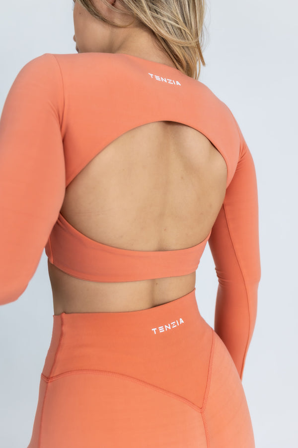 Top Dug Rukav Retro Flow Flame Peach