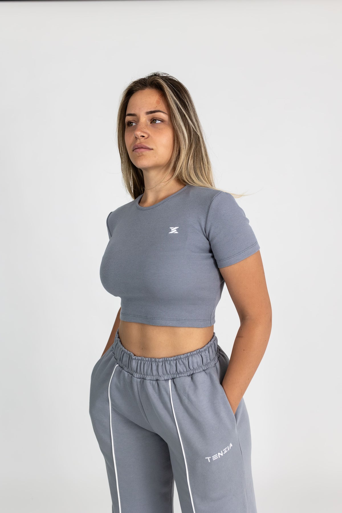 Majica Crop Top Cloud Grey