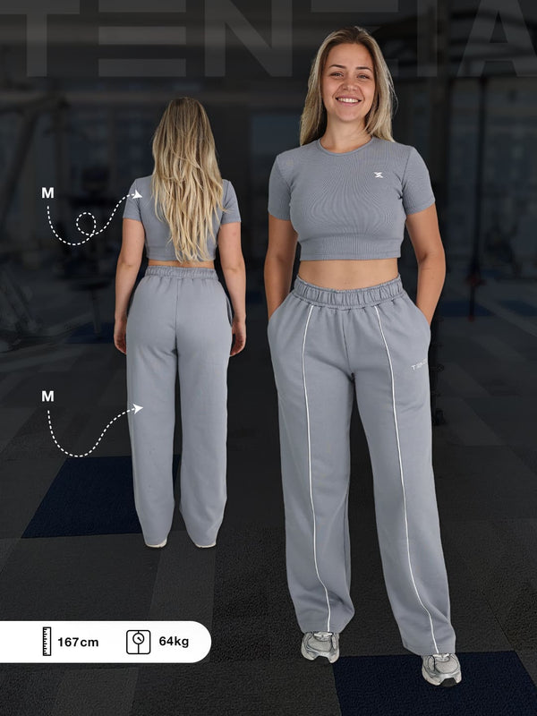 Majica Crop Top Cloud Grey